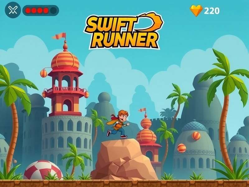 Swift Runner gameplay screenshot showing Indian-themed environment